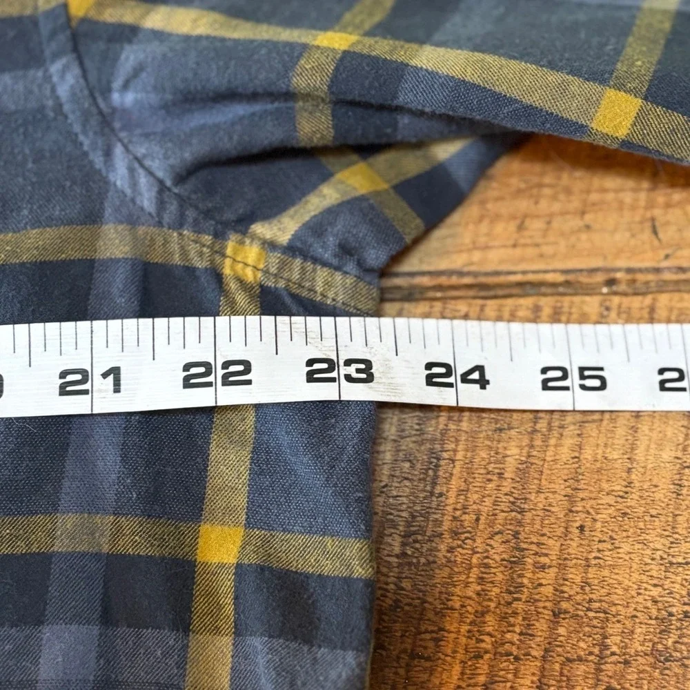 REI Co-Op Mens Blue Yellow Plaid Flannel Long Sleeve Button Down Shirt Large - Picture 6 of 7